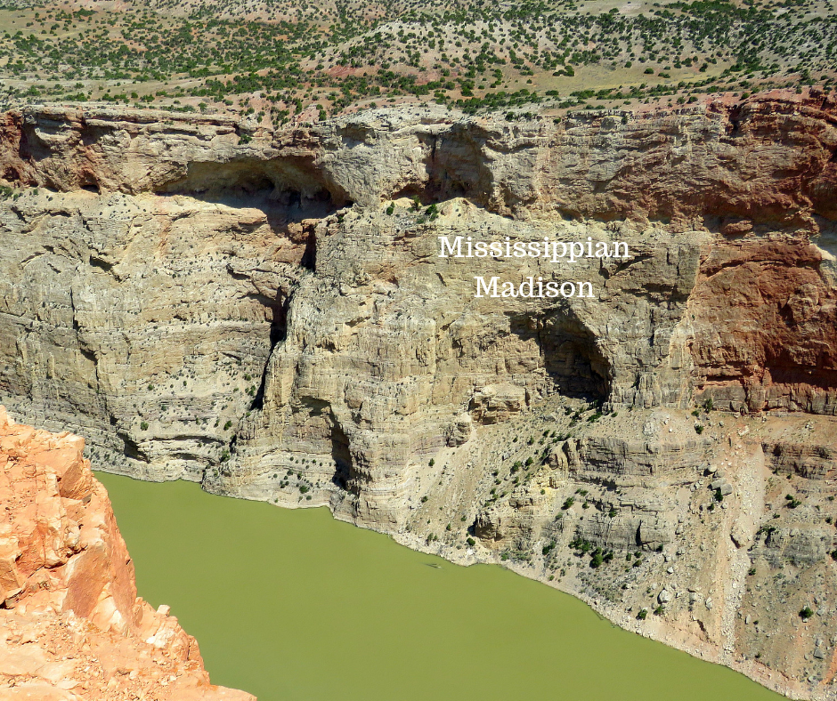 Mississippian Madison rock of Bighorn Canyon northeast of Thermopolis, WY