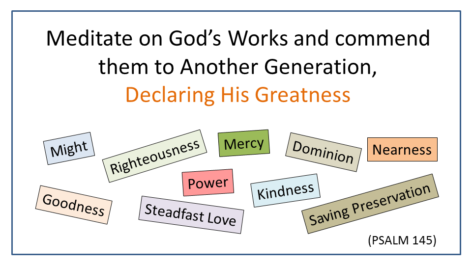 Multiple aspects of God's greatness in Psalm 145